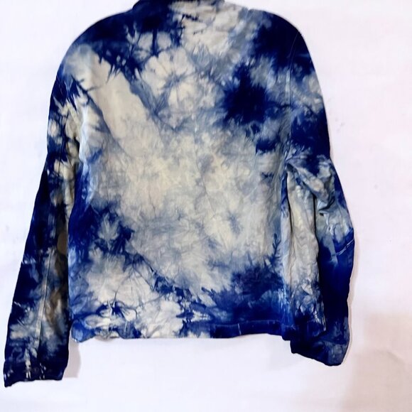 Polo Ralph Lauren Zip Jacket Size Medium Tie Dye Cotton Blue Collared Preppy Gol - Picture 3 of 6